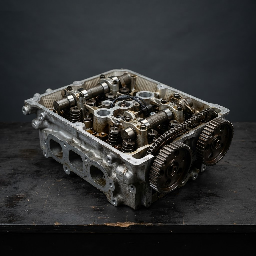 Used aluminum cylinder head assembly with camshafts