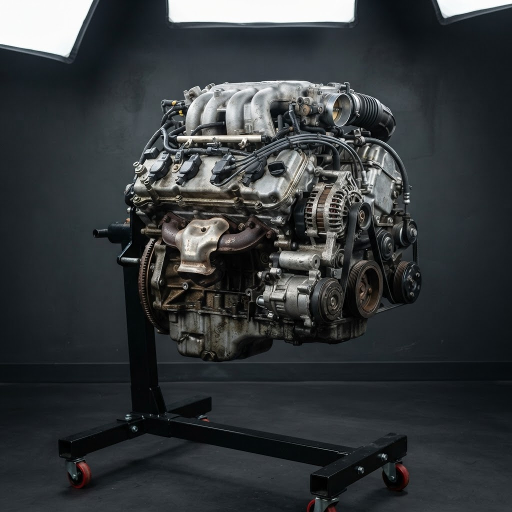 Complete used engine assembly with accessories