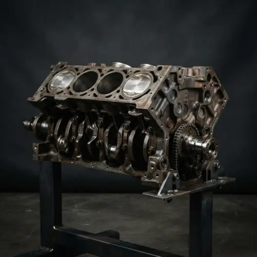 Used short block engine with crankshaft and pistons